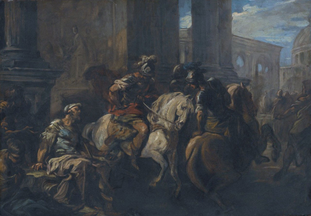 "Belisarius Begging at the Gates of Rome" by Charles-André Van Loo. 