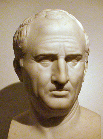 Roman statesman, lawyer, orator, and philosopher (106–43 BC), by Bertel Thorvaldsen as copy from roman original, in Thorvaldsens Museum, Copenhagen.