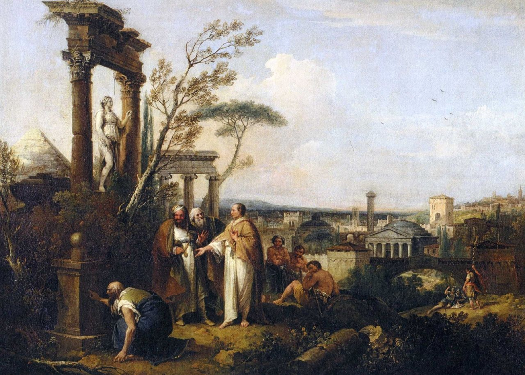 Cicero discovers the tomb of Archimedes. (1747) Prussian Palaces and Gardens Foundation. GK I 5663