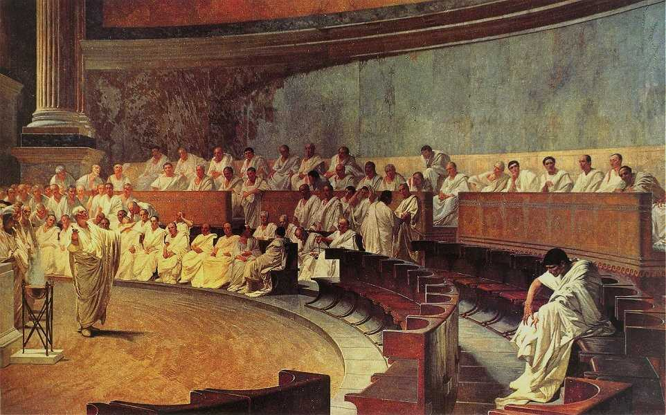 "Cicero denouncing Catiline" by Cesare Maccari (1889)