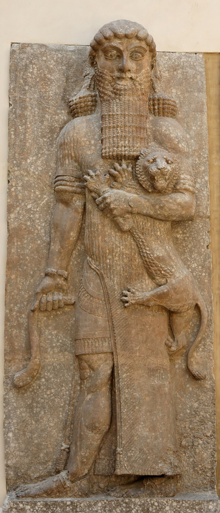 Hero mastering a lion. Relief from the façade of the throne room, Palace of Sargon II at Khorsabad (Dur Sharrukin), 713–706 BC.