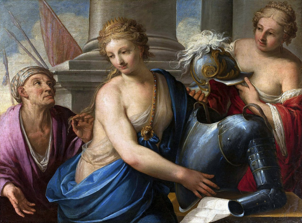 "Berenice deciding to dedicate her hair" by Marco Liberi, third quarter of 17th century